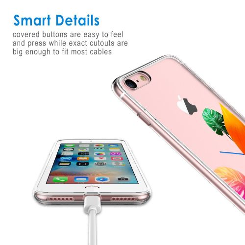  Eari iPhone 7 Case TPU Silicone Slim Ultra Clear Soft Amusing Floral Flowers Design