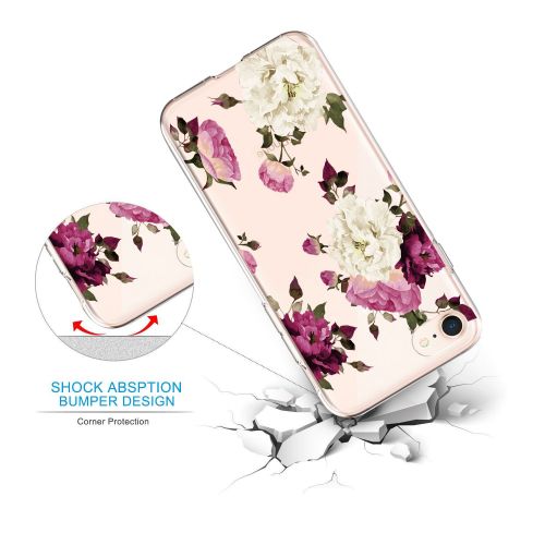  Eari iPhone 7 Case TPU Silicone Slim Ultra Clear Soft Amusing Floral Flowers Design