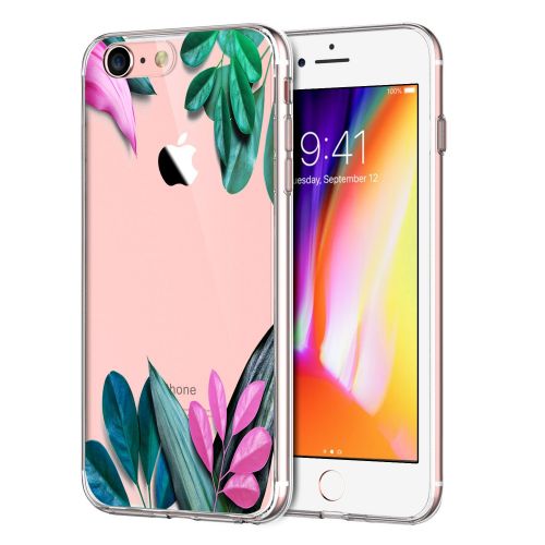  Eari iPhone 7 Case TPU Silicone Slim Ultra Clear Soft Amusing Floral Flowers Design