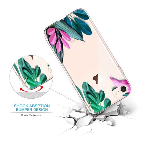  Eari iPhone 7 Case TPU Silicone Slim Ultra Clear Soft Amusing Floral Flowers Design