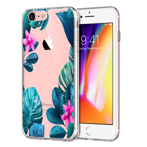  Eari iPhone 7 Case TPU Silicone Slim Ultra Clear Soft Amusing Floral Flowers Design