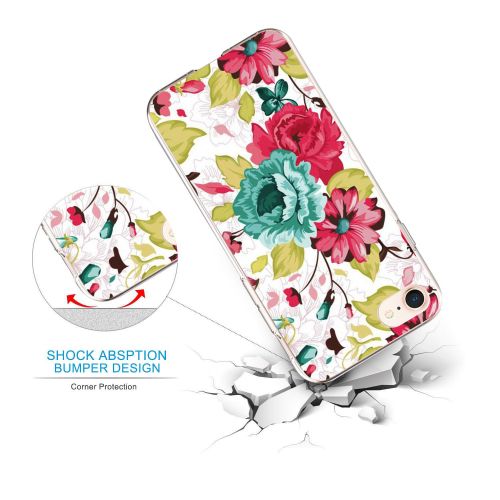  Eari iPhone 7 Case TPU Silicone Slim Ultra Clear Soft Amusing Floral Flowers Design