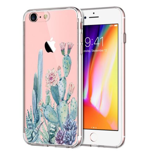  Eari iPhone 7 Case TPU Silicone Slim Ultra Clear Soft Amusing Floral Flowers Design