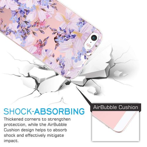  Eari iPhone 5/5s/SE Case Soft TPU Cute Slim Ultra Protective Clear Shock-Absorption