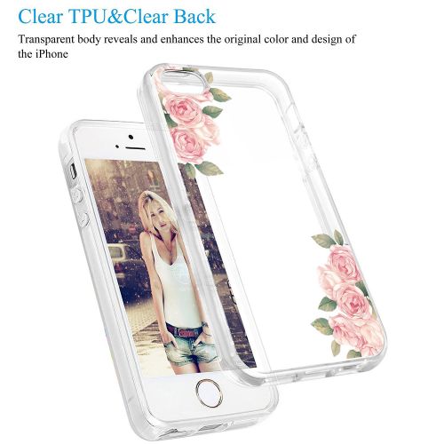  Eari iPhone 5/5s/SE Case for Girls TPU Anti Scratch Slim Ultra Protective Clear Case