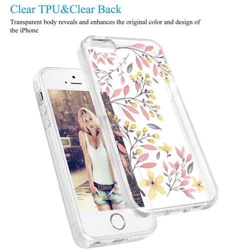  Eari iPhone 5/5s/SE Case for Girls TPU Anti Scratch Slim Ultra Protective Clear Case