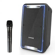 Earise EARISE DT21 Portable PA Speaker with Wireless Microphone, Karaoke Speaker Work with Bluetooth, DJ Amplified Loudspeakers with LED Lights, Audio Recording, Shoulder Strap, Guitar In