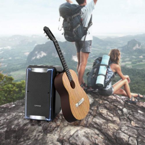  Earise EARISE DT21 Portable PA Speaker with Wireless Microphone, Karaoke Speaker Work with Bluetooth, DJ Amplified Loudspeakers with LED Lights, Audio Recording, Shoulder Strap, Guitar In