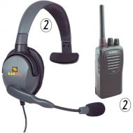 Eartec 2 Scrambler SC-1000 Radios & Max 4G Single Headset with Inline PTT