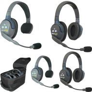 Eartec UltraLITE 4-Person Full-Duplex Wireless Intercom with 2 Single-Ear & 2 Dual-Ear Headsets (1.9 GHz, USA)