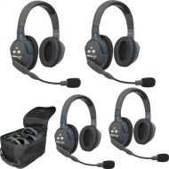 Eartec UltraLITE 4-Person Full-Duplex Wireless Intercom with 4 Dual-Ear Headsets (1.9 GHz, USA)