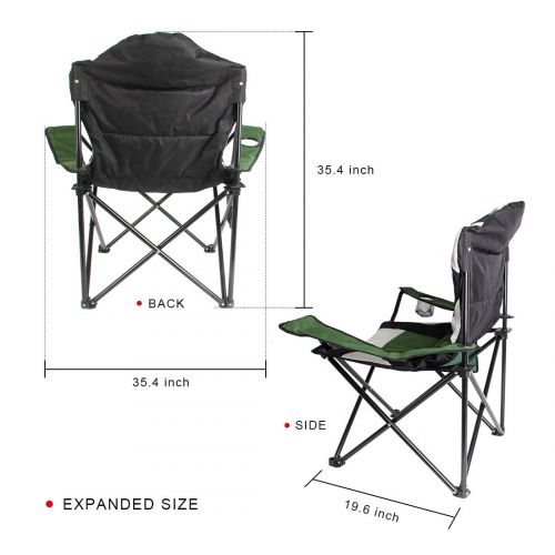  Earth AOTOMIO Folding Camping Chair Portable Outdoor Fishing Beach Chair with Cup Holder for Hunting and Hiking, Supports 280LBS.