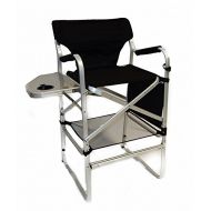 Earth Pacific Import Deluxe Tall Folding Director Chair with Side Table and Side Bag