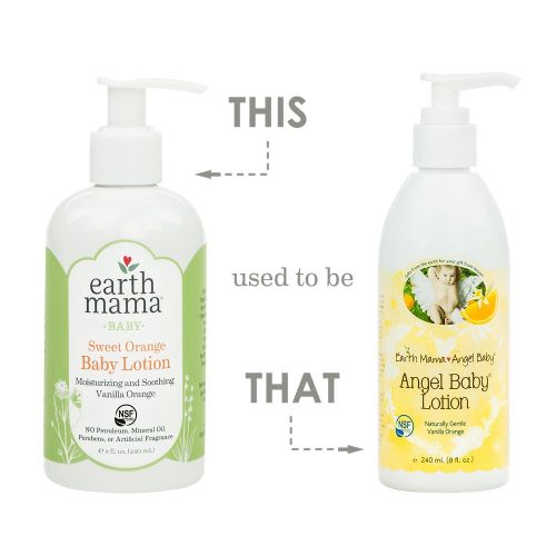  Earth Mama Sweet Orange Baby Lotion with Organic Calendula, 8-Fluid Ounce, 2-Pack