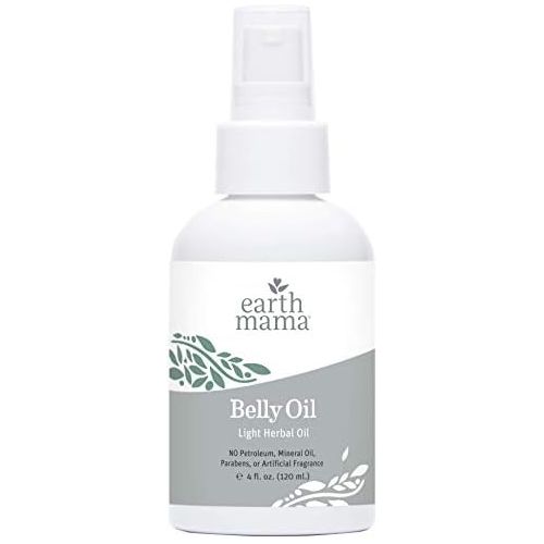  Belly Oil by Earth Mama | to Safely Moisturize and Promote Skins Natural Elasticity During Pregnancy and to Ease The Appearance of Stretch Marks, 4-Fluid Ounce