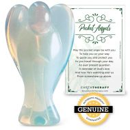 Earth Therapy Pocket Guardian Angel with Serenity Prayer Card - Healing Stone Figurine - Opal