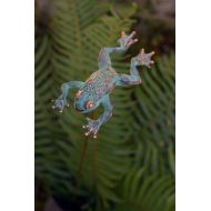 /EarthlyCreature Leaping Frog sculpture garden stake