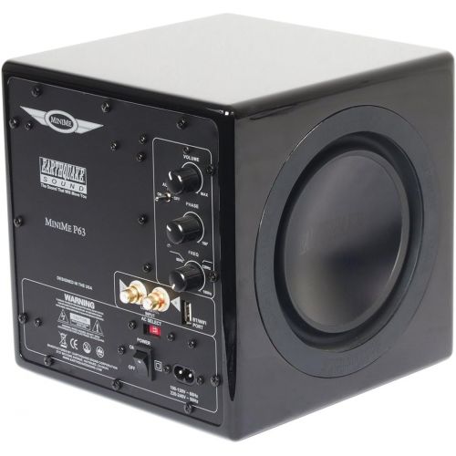  Earthquake Sound MiniMe-P63 Compact 6.5-inch Powered Subwoofer with Dual Passive Radiators, Piano Black