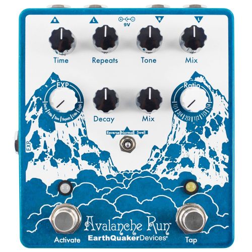  Earthquaker Devices EarthQuaker Devices Avalanche Run V2 Stereo Reverb & Delay with Tap Tempo Guitar Effects Pedal