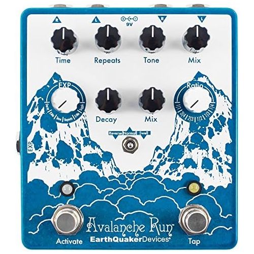  EarthQuaker Devices Avalanche Run V2 Stereo Reverb & Delay with Tap Tempo Guitar Effects Pedal
