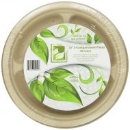Earths Natural Alternative Wheat Straw Fiber, Bagasse (Sugarcane) Tree Free 10 3-Compartment Plate, 50 Count