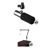 Earthworks ETHOS Broadcast Condenser Microphone Kit with Broadcast Arm (Pair)