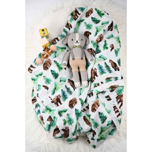  Earthy Organic Muslin Baby Toddler Blanket Swaddle 100% Organic Cotton (Wilder - 4 Layer, 48 x 48)