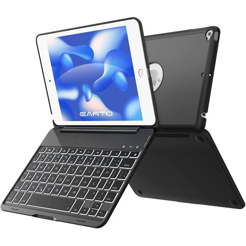  [아마존베스트]Earto iPad Mini 5 / Mini 4 Keyboard - 135 Degree Flip 7 Color Backlit Aluminum Shell Smart Folio Keyboard Case with Auto Sleep/Wake for iPad Mini 5th Gen 2019 / iPad Mini 4th Gen 2015, B