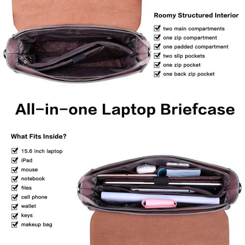  [아마존베스트]EaseGave Briefcase for Women, 15.6 17 Inch Laptop Bag Business Work Bag Crossbody Bags College Satchel Purse with Professional Padded Compartment for Tablet Notebook Ultrabook, purple