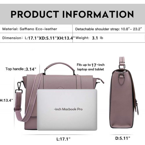  [아마존베스트]EaseGave Laptop Briefcase for Women,17 Inch Work Bag Laptop Messenger Bag Spacious Computer Bags for Work Business Travel,purple-17Inch