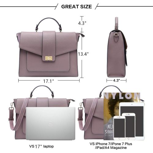  [아마존베스트]EaseGave 17 Inch Messenger Bag for Women,Professional Briefacse Work Bag Spacious Computer Bags for Work Business Travel,purple-17Inch