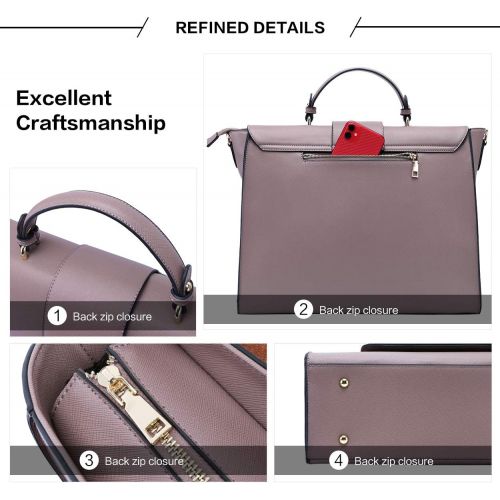  [아마존베스트]EaseGave 17 Inch Messenger Bag for Women,Professional Briefacse Work Bag Spacious Computer Bags for Work Business Travel,purple-17Inch