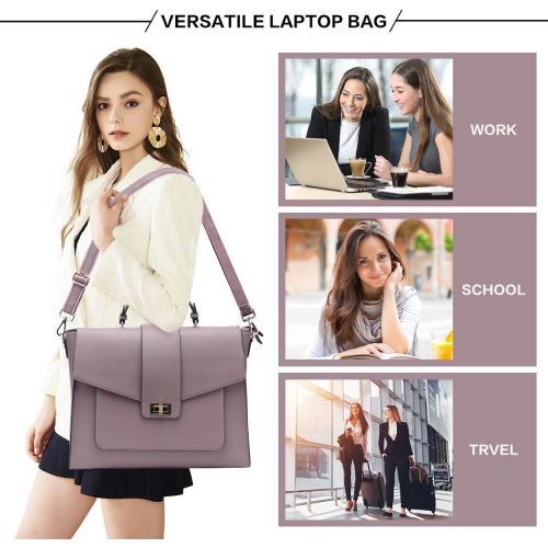  [아마존베스트]EaseGave 17 Inch Messenger Bag for Women,Professional Briefacse Work Bag Spacious Computer Bags for Work Business Travel,purple-17Inch