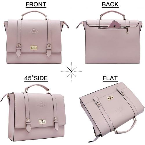  [아마존베스트]EaseGave Briefcase for Women,15.6 Inch Laptop Tote Bag Durable Teacher Laptop Messenger Bags Business Computer Bag with Detachable Widened Strap for Work Weekend Dating,Soft Pink