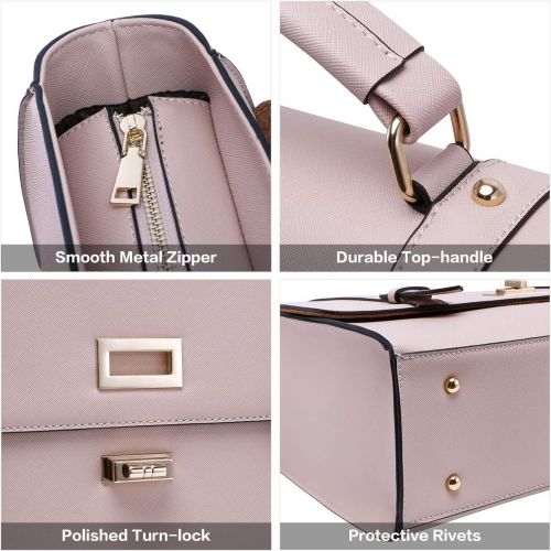  [아마존베스트]EaseGave Briefcase for Women,15.6 Inch Laptop Tote Bag Durable Teacher Laptop Messenger Bags Business Computer Bag with Detachable Widened Strap for Work Weekend Dating,Soft Pink