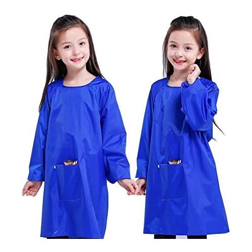  [아마존베스트]EaseTech Kids Art Smocks, Waterproof Artist Painting Aprons for Children, Long Sleeve Toddler Apron (XXL for Height 110-130cm（Age 5-7 Years）)