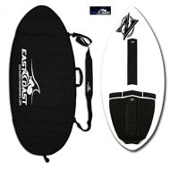 East Coast Skimboards Deluxe Skimboard Package - Zap Wedge Medium 45” - White - Rider Weight Limit 140 lbs