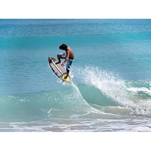  East Coast Skimboards Deluxe Skimboard Package - Zap Wedge Medium 45” - White - Rider Weight Limit 140 lbs