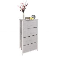 East Loft Tall 4 Drawer Dresser Storage Organizer for Closet, Nursery, Bathroom, Laundry or Bedroom Fabric Drawers, Solid Wood Top, Durable Steel Frame Light Grey