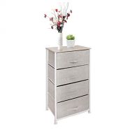 East Loft Tall 4 Drawer Dresser Storage Organizer for Closet, Nursery, Bathroom, Laundry or Bedroom Fabric Drawers, Solid Wood Top, Durable Steel Frame Natural