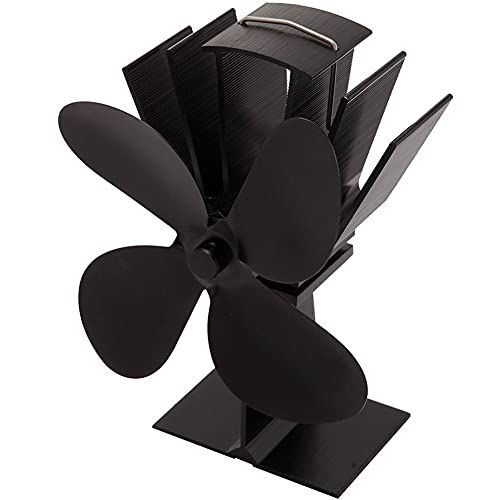  EastMetal Fireplace Fan, Stove Fan with 4 Blade, Log Burner Fan Silent Operation, Efficient Heat Distribution Heat Circulation Fan, for Gas/Pellet/Wood/Log Burning Stoves