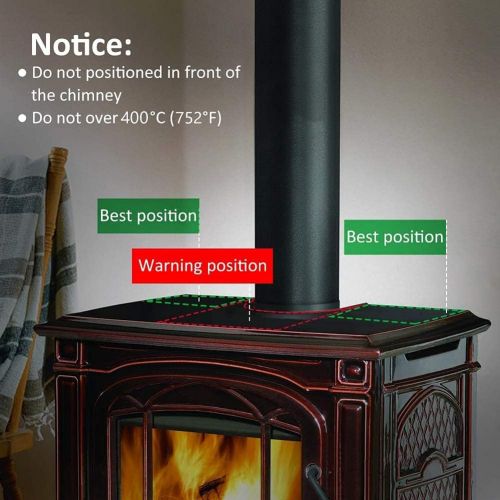  EastMetal Fireplace Fan, Stove Fan with 4 Blade, Log Burner Fan Silent Operation, Efficient Heat Distribution Heat Circulation Fan, for Gas/Pellet/Wood/Log Burning Stoves