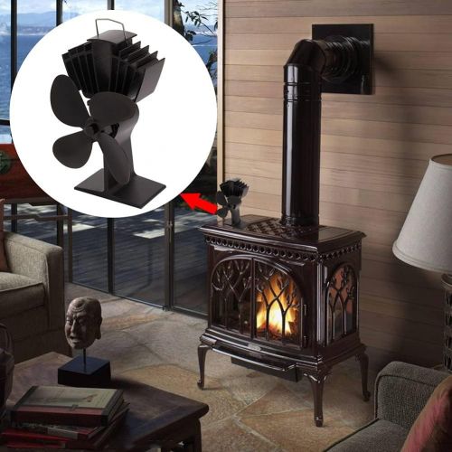  EastMetal 4 Blade Fireplace Fan, Fireplace Fan, Wood/Log Burner Fans, Silent Operation Efficient Heat Distribution Eco Friendly Fans, for Gas/Pellet/Wood/Log Burning Stoves