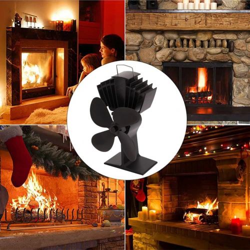  EastMetal 4 Blade Fireplace Fan, Fireplace Fan, Wood/Log Burner Fans, Silent Operation Efficient Heat Distribution Eco Friendly Fans, for Gas/Pellet/Wood/Log Burning Stoves