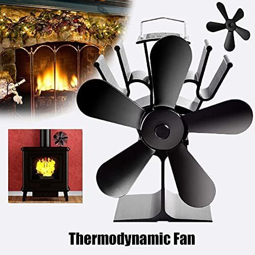  EastMetal Fireplace Fan, Upgrade Eco Friendly Stove Fans with 5 Blades, Heat Circulation Silent Operation Efficient Heat Distribution Log Burner Fan, for Gas/Pellet/Wood/Log Burnin