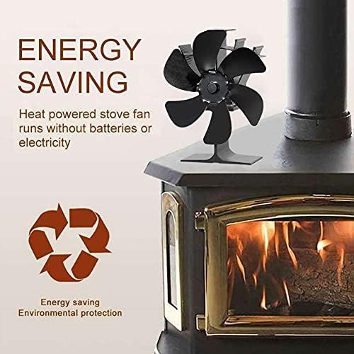  EastMetal 6 Blade Stove Fan, Upgrade Heat Powered Fireplace Fan, Mini SizeStove Top Fan, Efficient Heat Distribution Environment Friendly Save Fuel, for Gas/Pellet/Wood/Log Burning