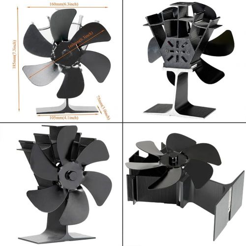  EastMetal 6 Blade Stove Fan, Upgrade Heat Powered Fireplace Fan, Mini SizeStove Top Fan, Efficient Heat Distribution Environment Friendly Save Fuel, for Gas/Pellet/Wood/Log Burning