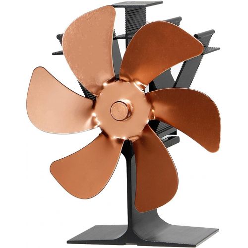  EastMetal 6 Blade Stove Fan, Upgrade Heat Powered Fireplace Fan, Mini SizeStove Top Fan, Efficient Heat Distribution Environment Friendly Save Fuel, for Gas/Pellet/Wood/Log Burning