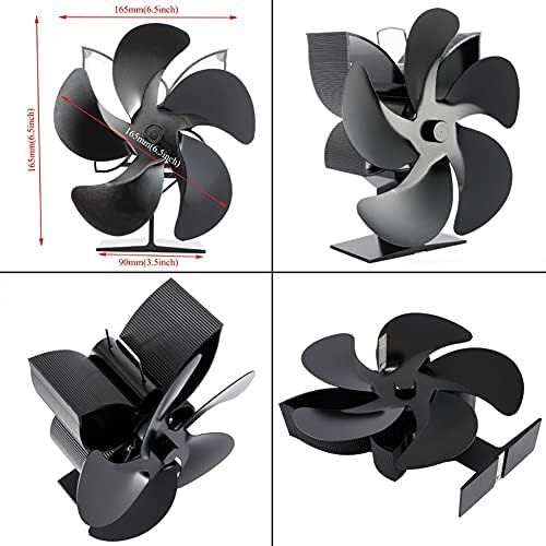  EastMetal Stove Fans with 5 Blades, Eco Friendly Fireplace Fan, Silent Operation Stove Burner Fan, No Battery or Electricity Required Heat Circulation, for Wood/Log Burner/Stove/Fi