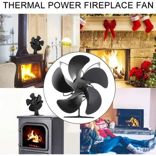  EastMetal Stove Fans with 5 Blades, Eco Friendly Fireplace Fan, Silent Operation Stove Burner Fan, No Battery or Electricity Required Heat Circulation, for Wood/Log Burner/Stove/Fi